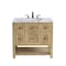 James Martin Vanities Breckenridge 36in Single Vanity, Light Natural Oak w/ 3 CM Carrara Marble Top 330-V36-LNO-3CAR - alternate 1